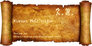 Kunos Mónika névjegykártya